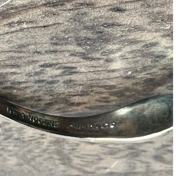 Vintage Wm. A. Rogers Oneida Silver Spoon Cuff Bracelet- Tarnished - Picture 4 of 8